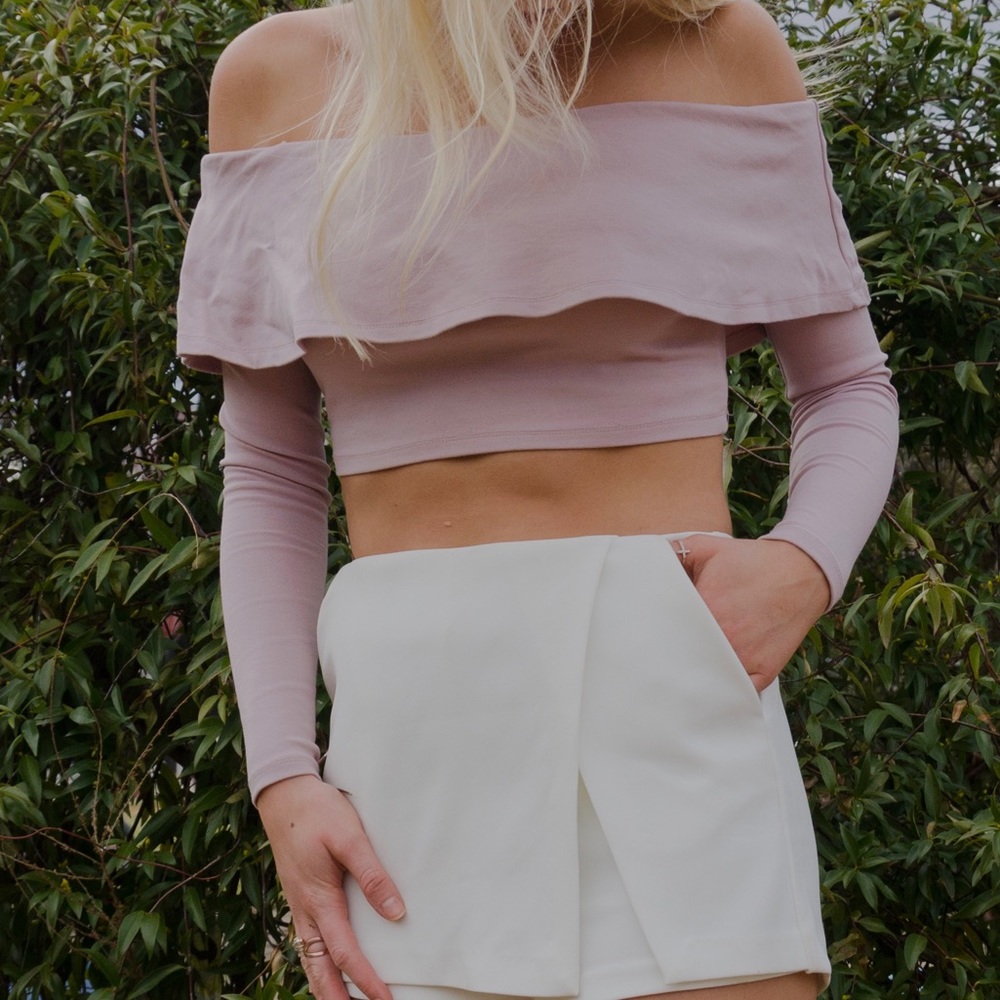 Cropped off the shoulder top
